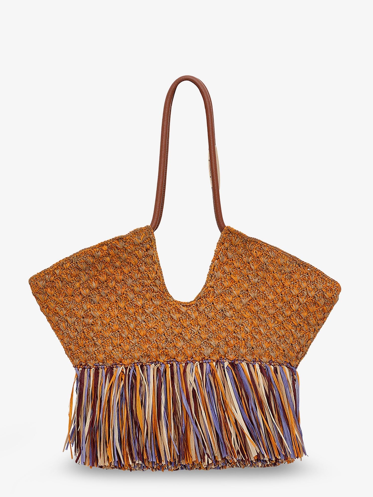 ZIMMERMANN ZIMMERMANN - Golden Time rafia shoulder bag with fringe