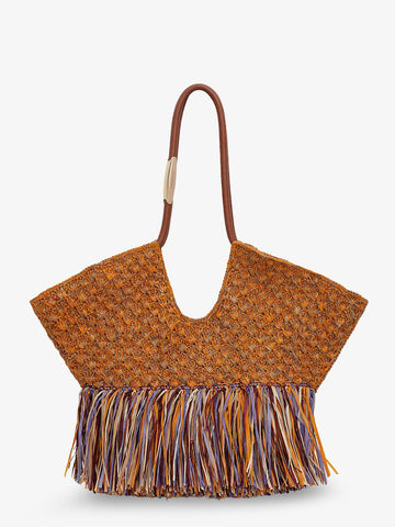 ZIMMERMANN ZIMMERMANN - Golden Time rafia shoulder bag with fringe