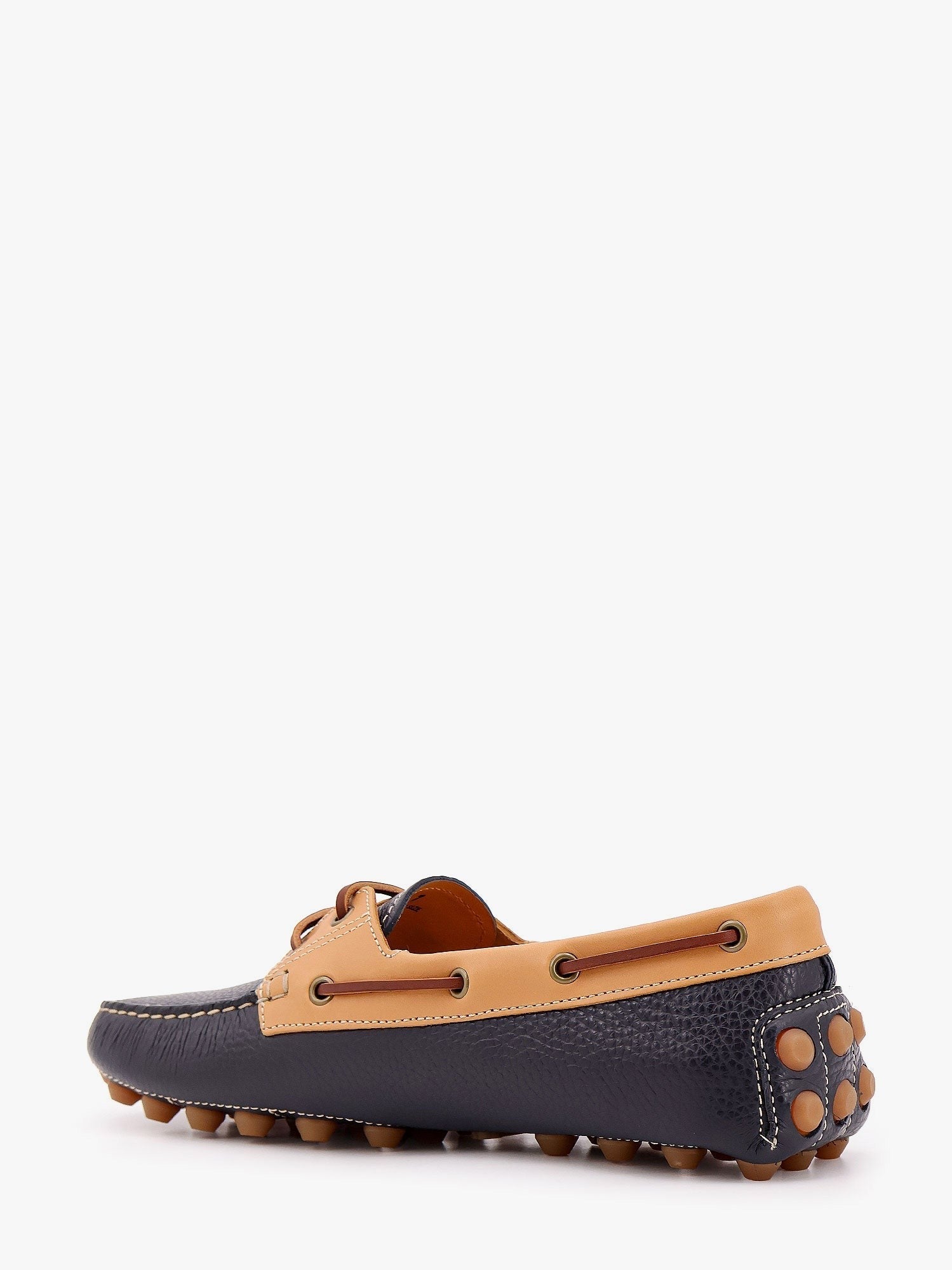 Gommino bubble leather lace up boat shoe