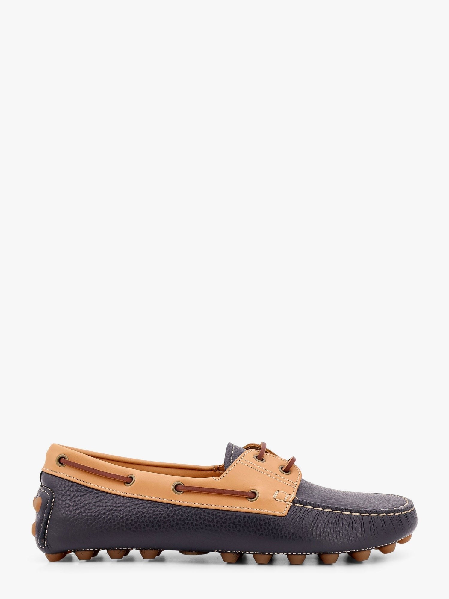 Gommino bubble leather lace up boat shoe