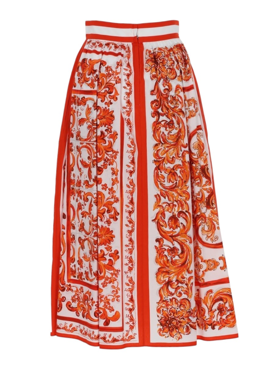 Dolce & Gabbana - Poplin Pleated Midi Skirt