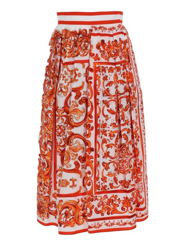 Dolce & Gabbana - Poplin Pleated Midi Skirt
