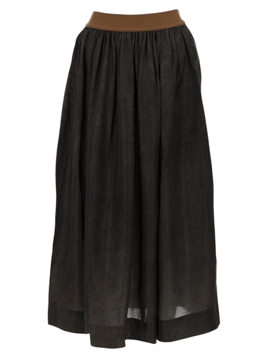 UMA WANG - Dark Brown GILLIAN Midi Skirt