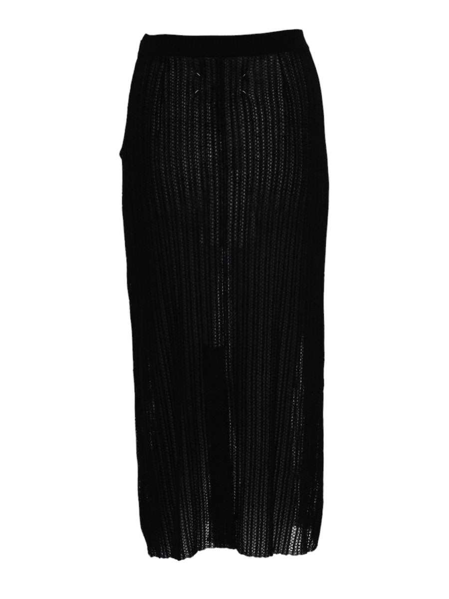 Maison Margiela - Ribbed Knit Midi Skirt Black