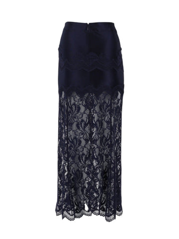 RABANNE - GONNA MIDI IN PIZZO E JERSEY