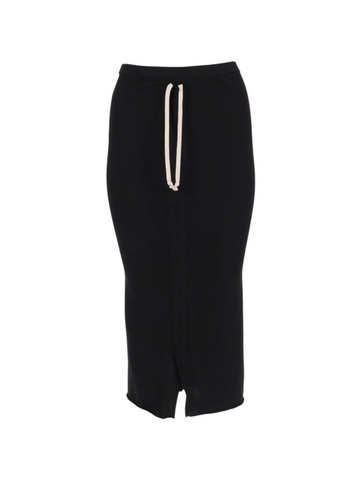 RICK OWENS DRKSHDW - Pull-On Sliced Pillar Cotton Skirt Black S