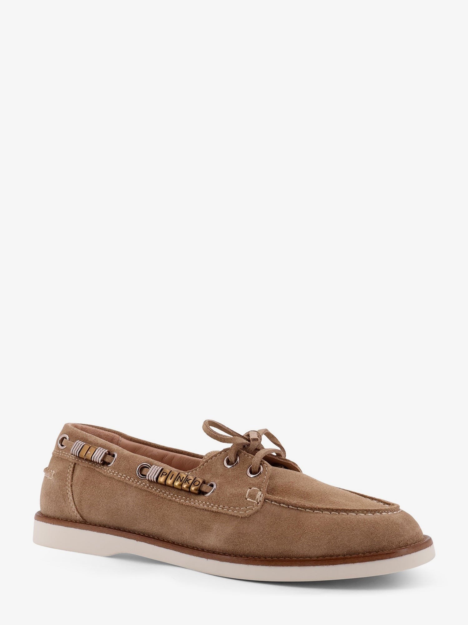 Pinko - Grace suede loafers with metal lettering logo grace-suede-loafers-with-metal-lettering-logo_b5cb6a2e-5d27-4bad-97b3-9104284a079a