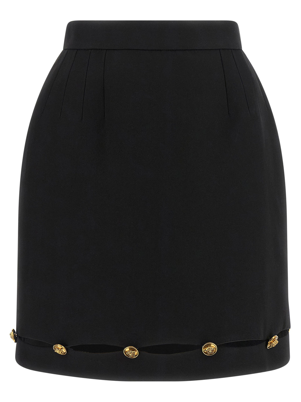 Versace - Grain De Poudre wool skirt Black