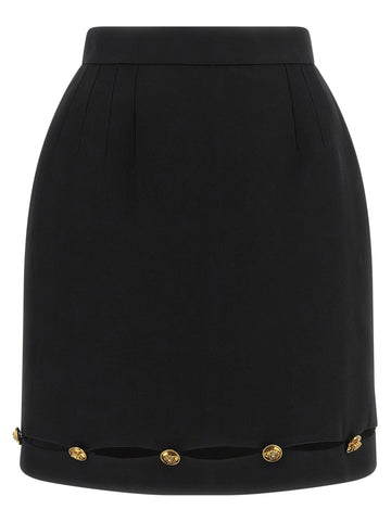 Versace - Grain De Poudre wool skirt Black