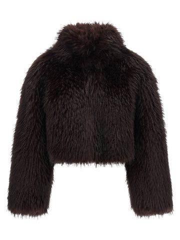 Pinko - 'Gravina' eco-fur coat Purple