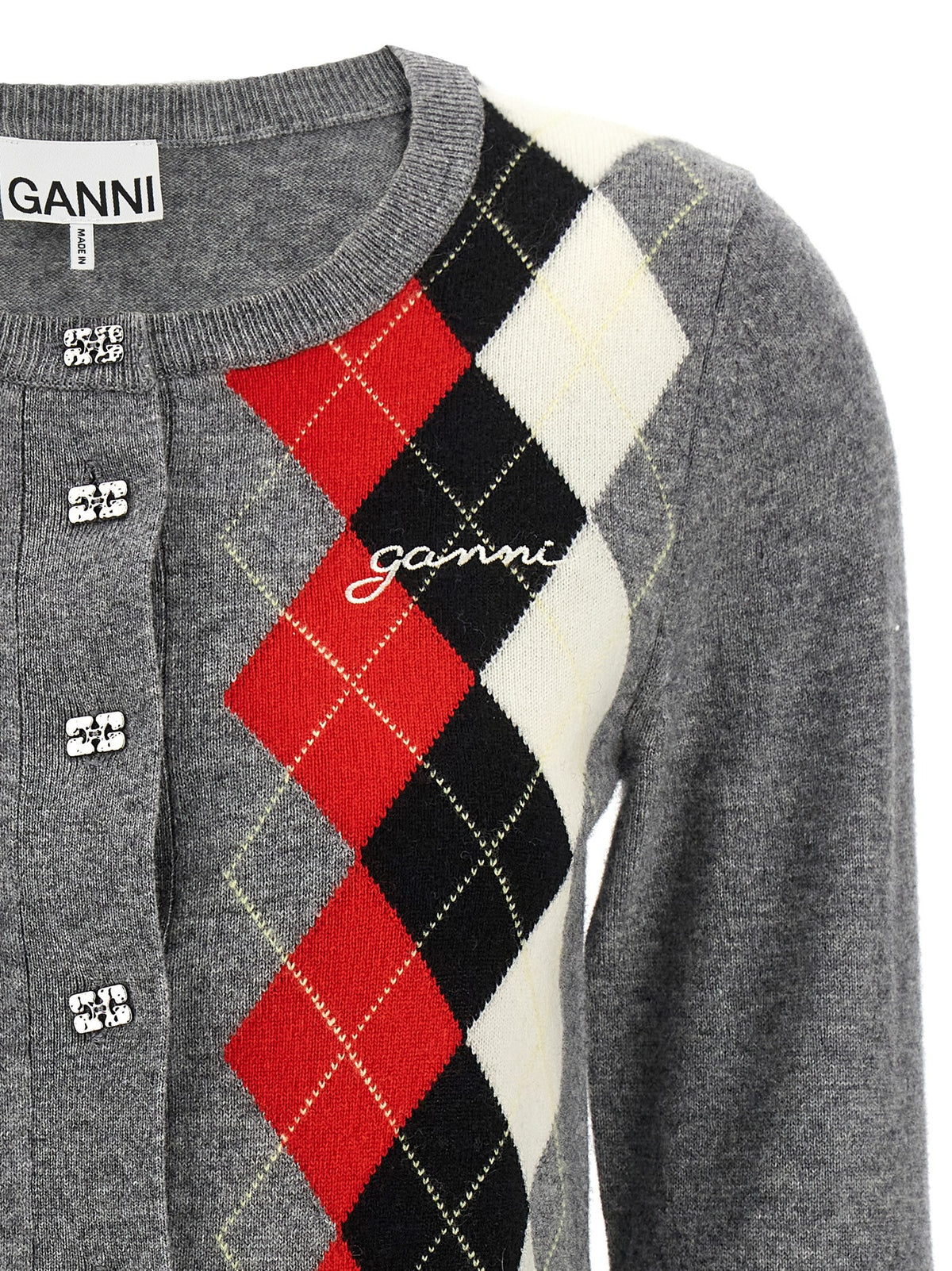 GANNI - 'Grey Check' cardigan grey-check-cardigan