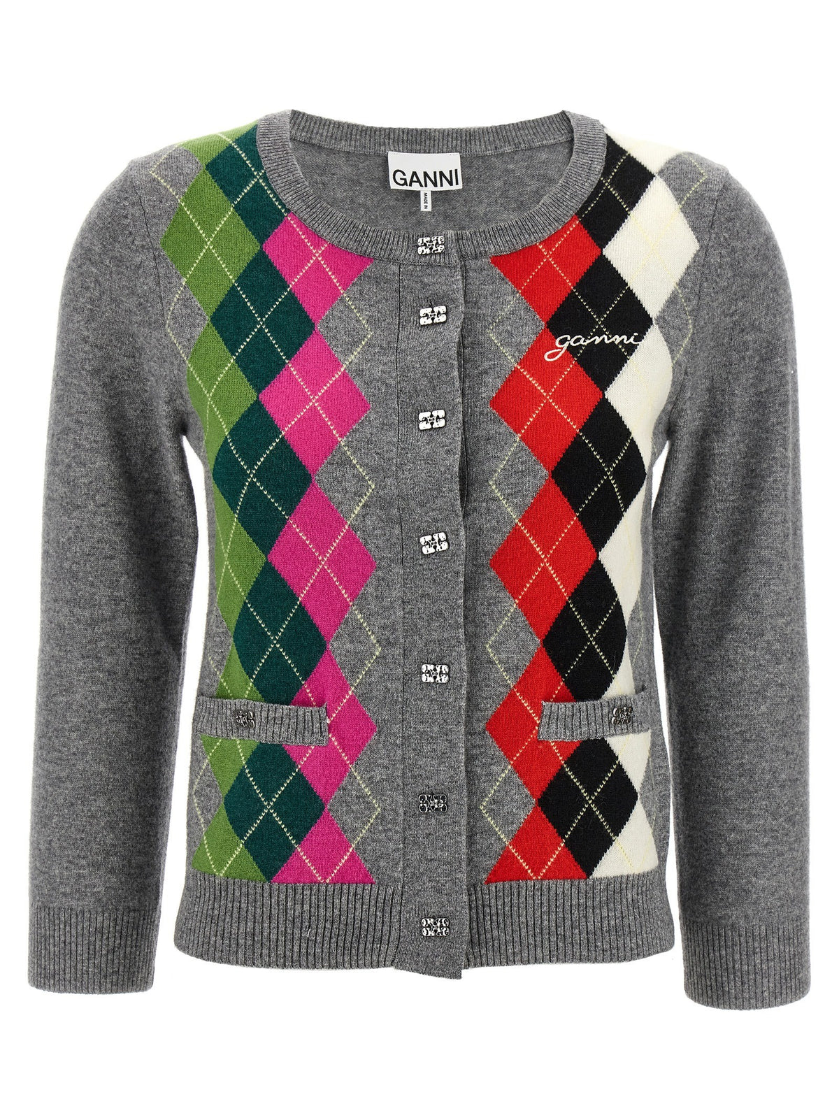 GANNI - 'Grey Check' cardigan grey-check-cardigan_69276f59-38a0-4343-a1c2-19c1b285f56a