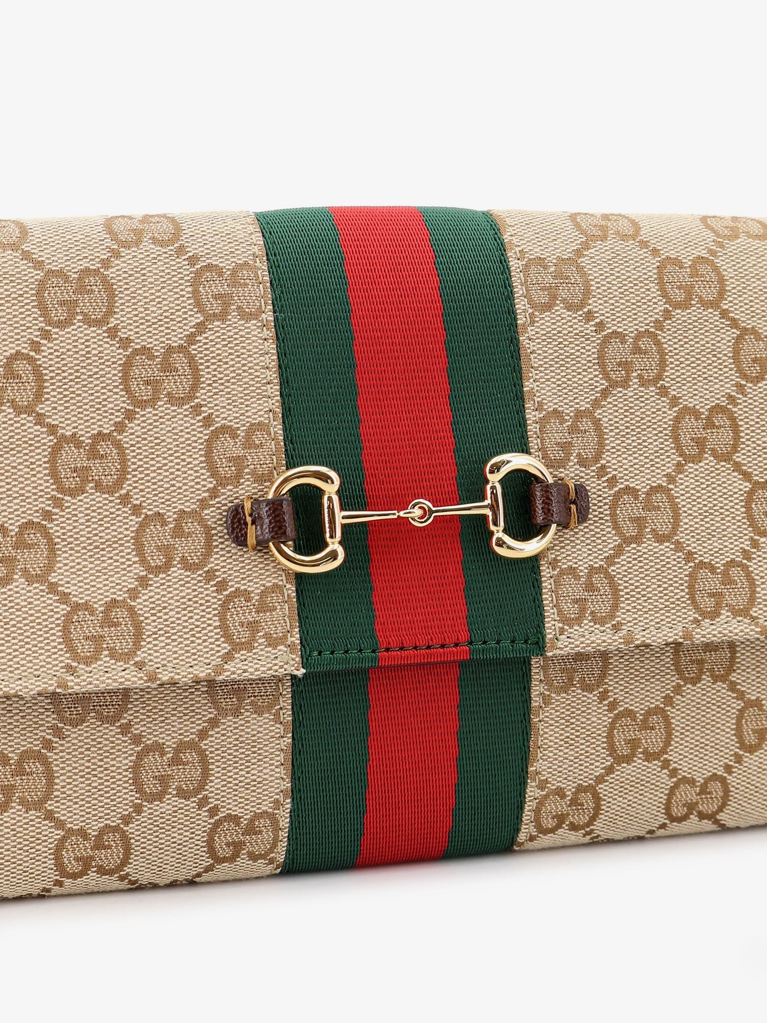 Gucci Gucci - Gucci Horsebit Web GG fabric wallet