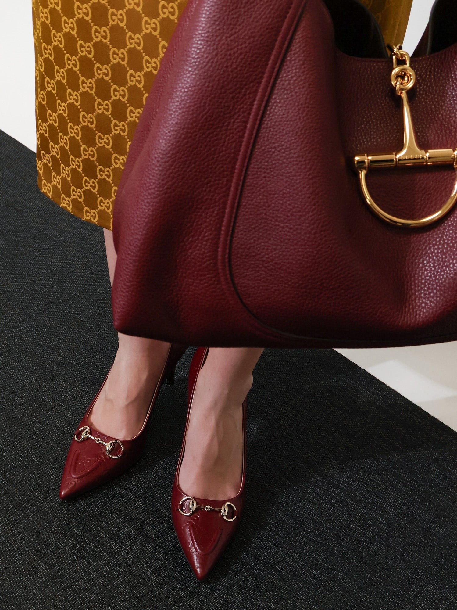 Gucci Gucci - Gucci Rosso Ancora GG leather décolleté