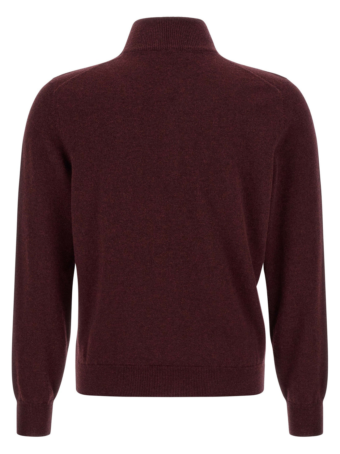 Brunello Cucinelli - Half-zip cashmere sweater Bordeaux 48 IT