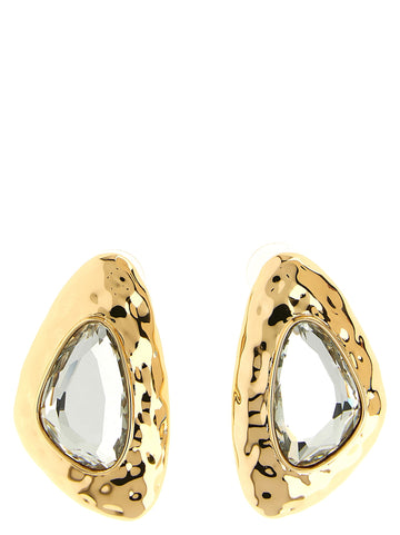 SELF PORTRAIT - 'Hammered Gold Crystal' earrings