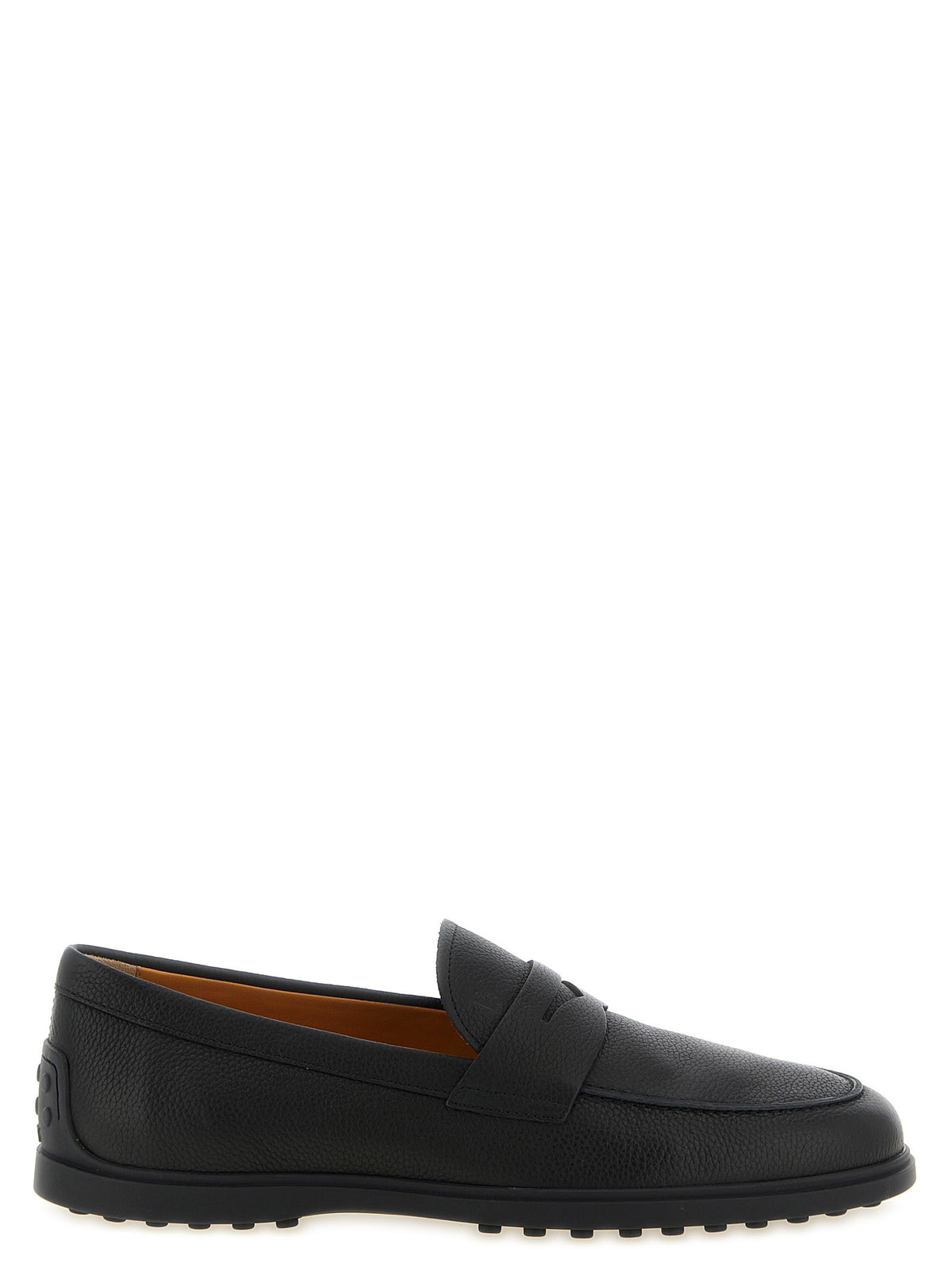Hammered leather loafers