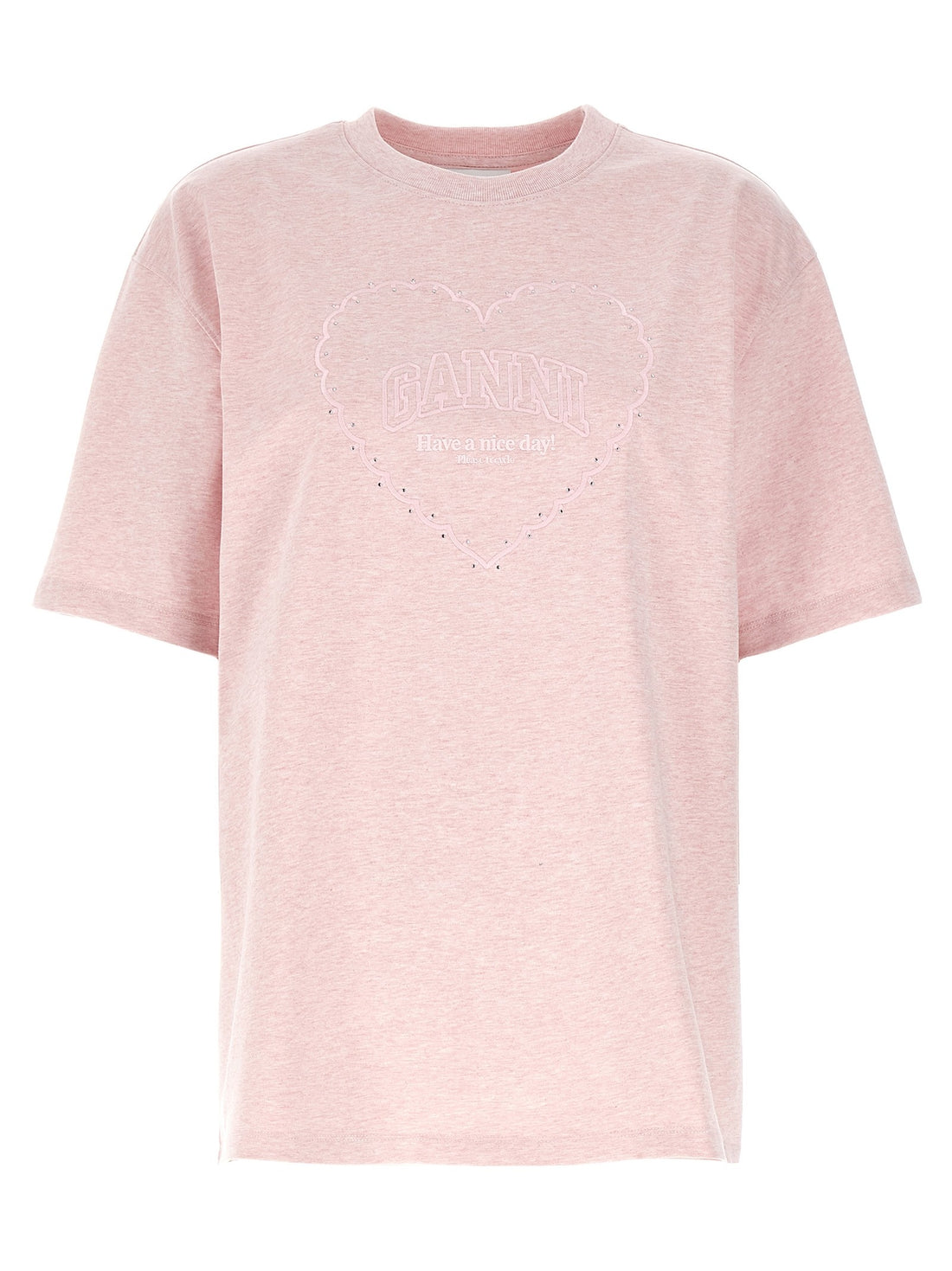 GANNI - Heart T-shirt Pink S