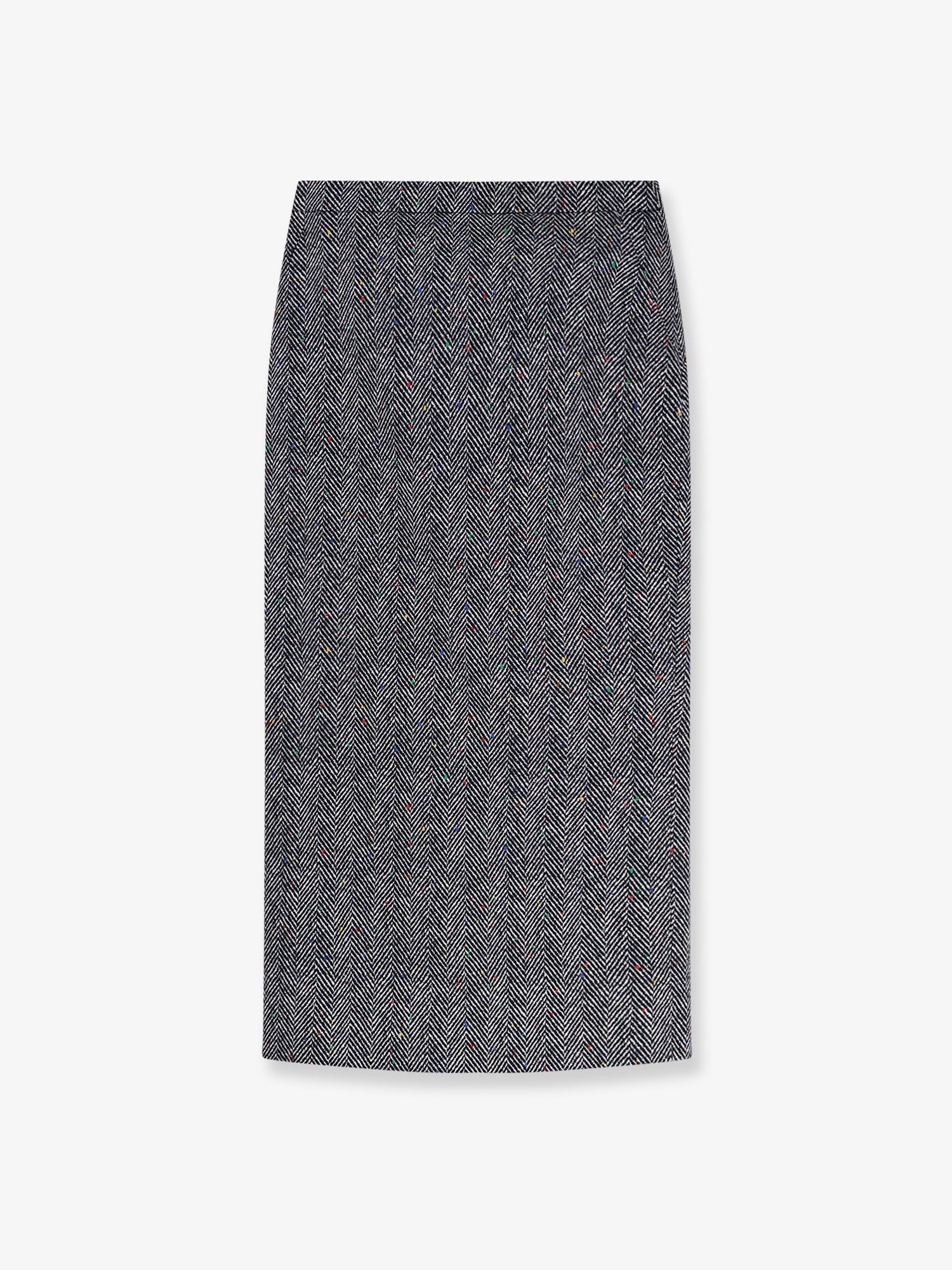 Herringbone motif cotton skirt