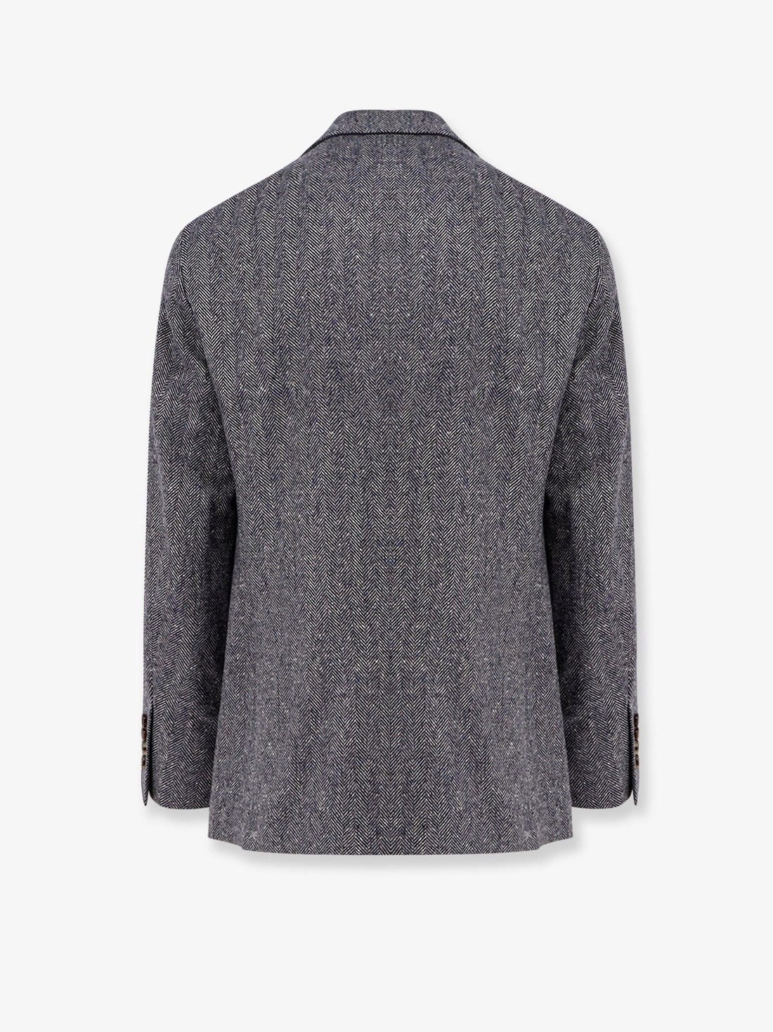 Herringbone wool and cashmere blazer