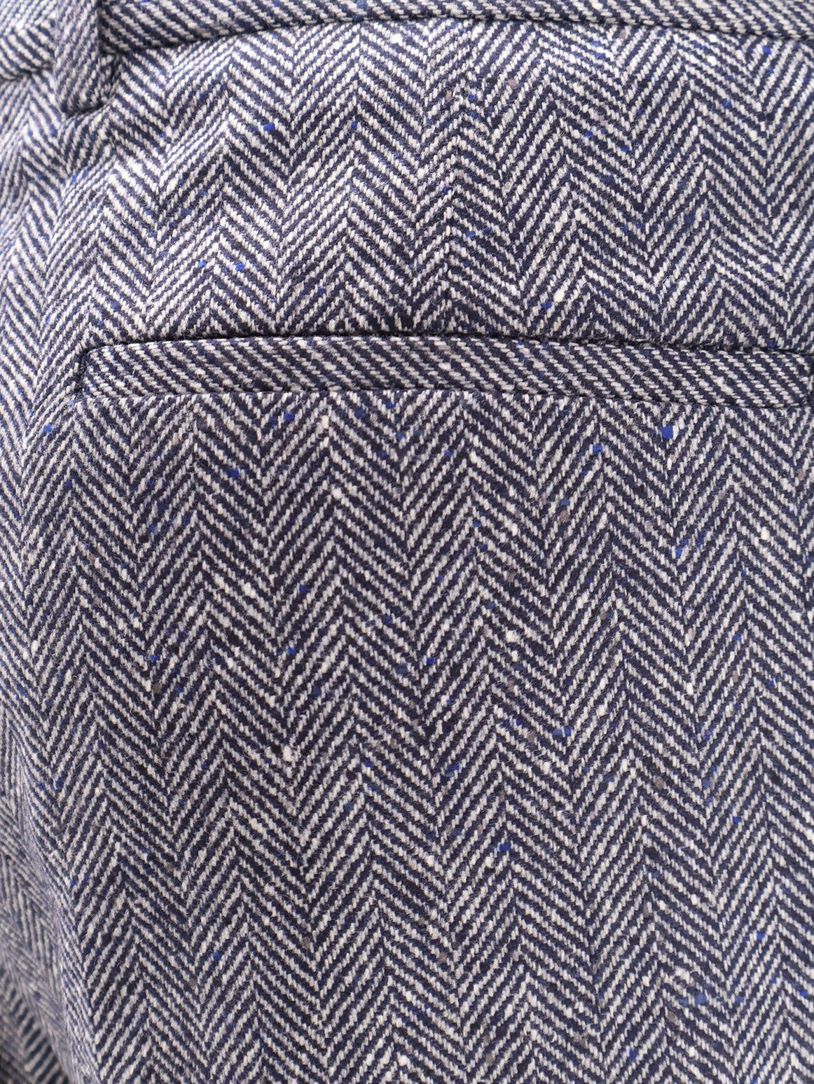 Herringbone wool and cashmere trousers