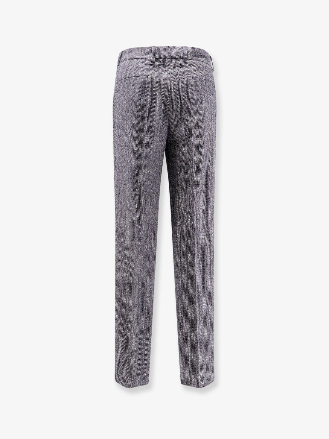 Herringbone wool and cashmere trousers
