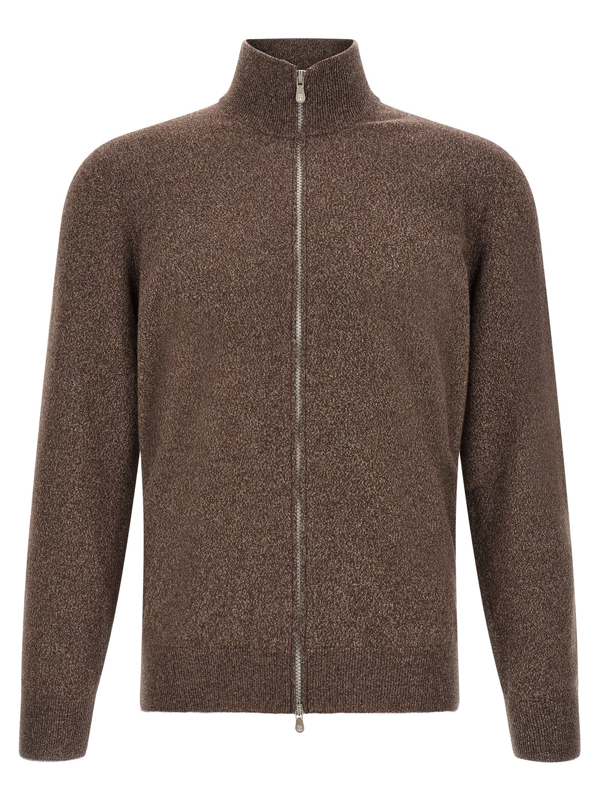 Brunello Cucinelli - High neck cardigan with zip Brown