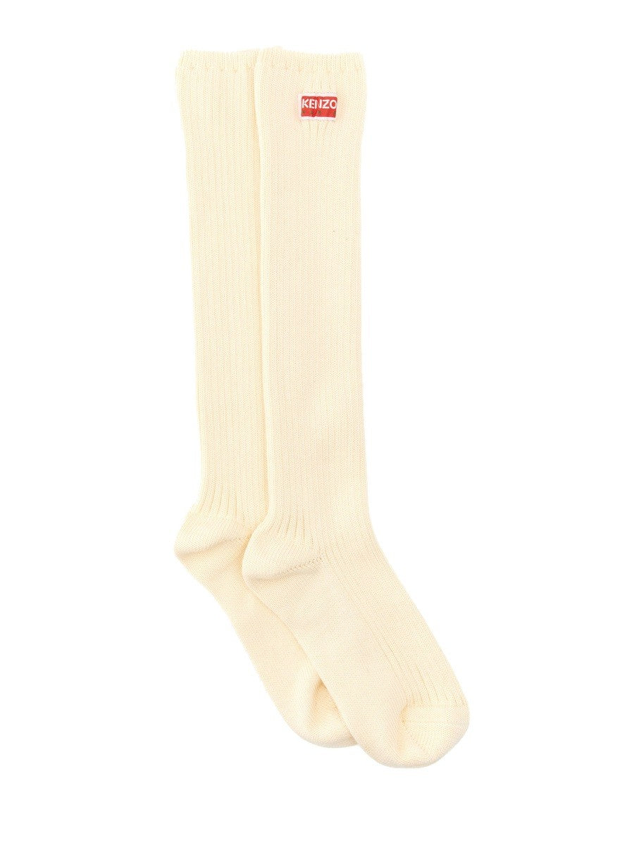 HIGH SOCKS WITH LOGO PATCH