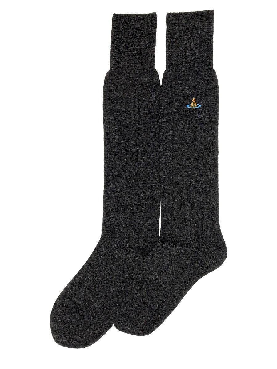 HIGH SOCKS WITH ORB EMBROIDERY