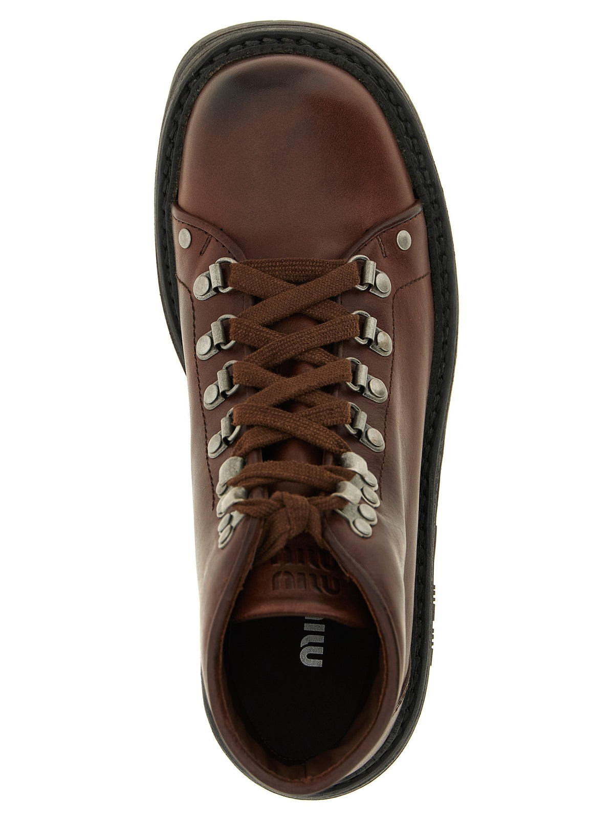Miu Miu - 'Hiking' Leather Ankle Boots