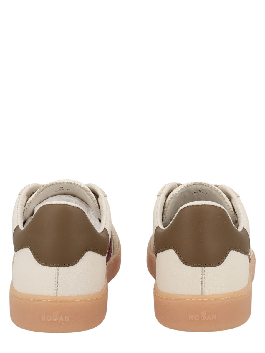 Hogan - SNEAKER "HOGAN COOL" hogan-cool-leather-suede-sneakers-off-white-burgundy-back-jpg