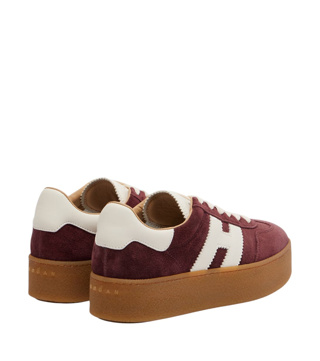 Hogan - SNEAKER "HOGAN COOL" hogan-cool-suede-platform-sneakers-burgundy-side-avif