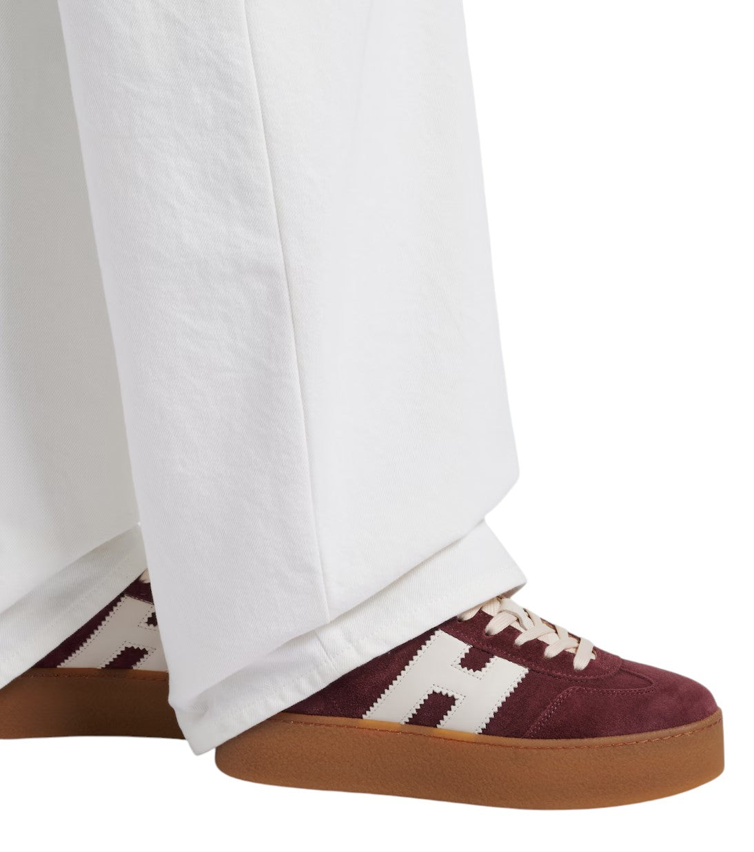 Hogan - SNEAKER "HOGAN COOL" hogan-cool-suede-platform-sneakers-burgundy-on-feet-avif