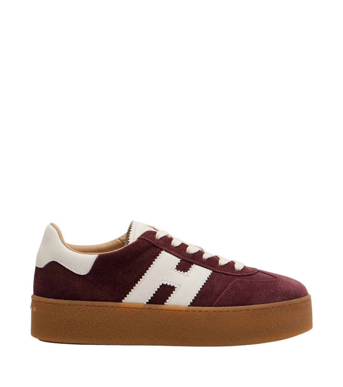 Hogan - SNEAKER "HOGAN COOL" hogan-cool-suede-platform-sneakers-burgundy-side-avif