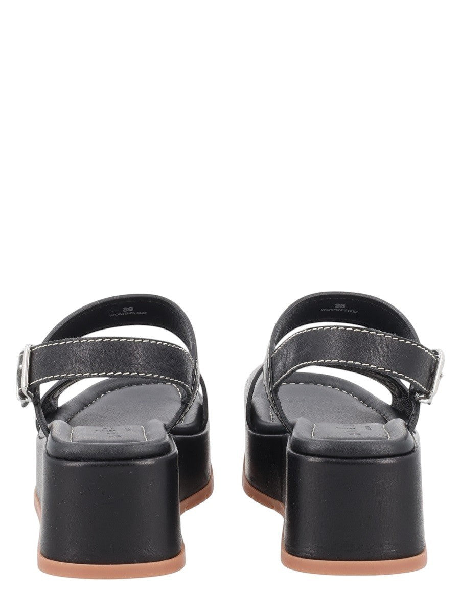 Hogan - SANDALO "HOGAN H703" hogan-h703-leather-wedge-sandals-black-back-jpg