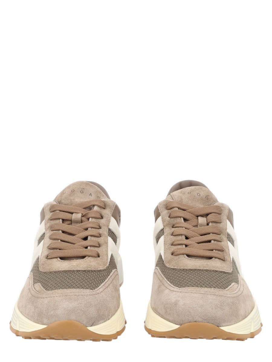 Hogan - SNEAKER "HOGAN HYPERLIGHT" hogan-hyperlight-suede-fabric-sneakers-beige-front-jpg