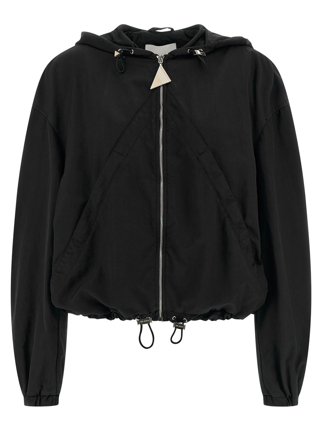 The Attico - Hooded bomber jacket Black