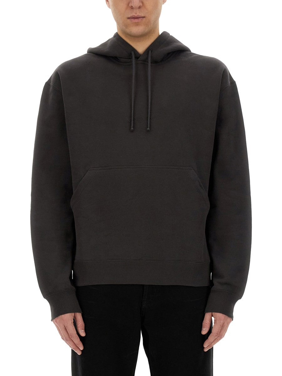 Saint Laurent - HOODED SWEATSHIRT WITH LOGO hooded-sweatshirt-with-logo_db48eb51-9944-40e7-b3c9-acd620edd7d3