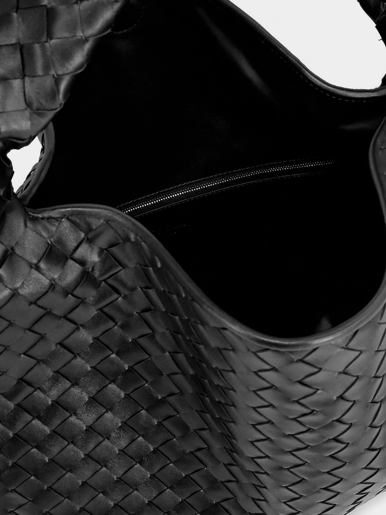Bottega Veneta Bottega Veneta - Hop Hobo Leather Shoulder Bag with Intreccio Pattern