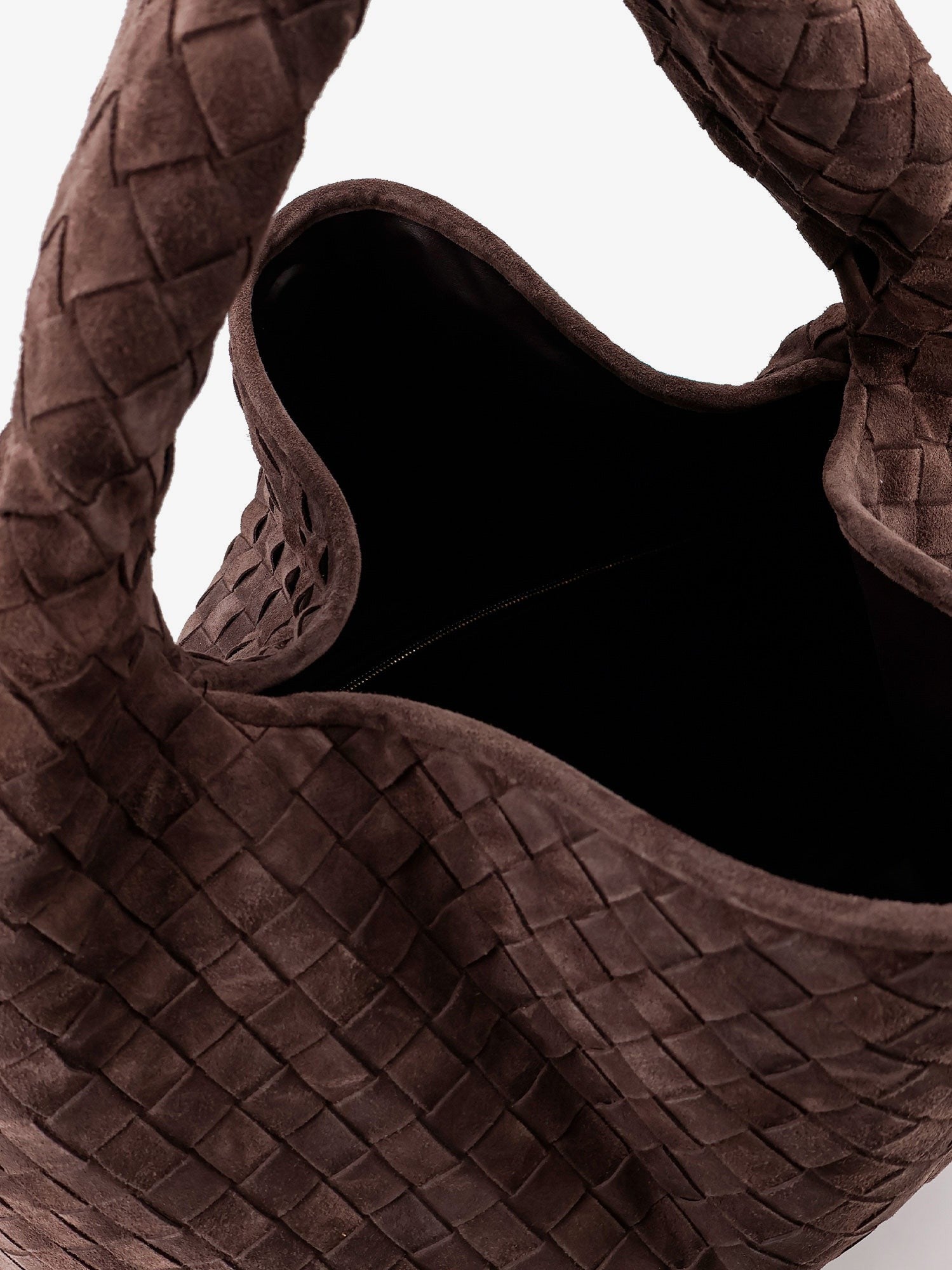 Hop suede shoulder bag with Intrecciato motif