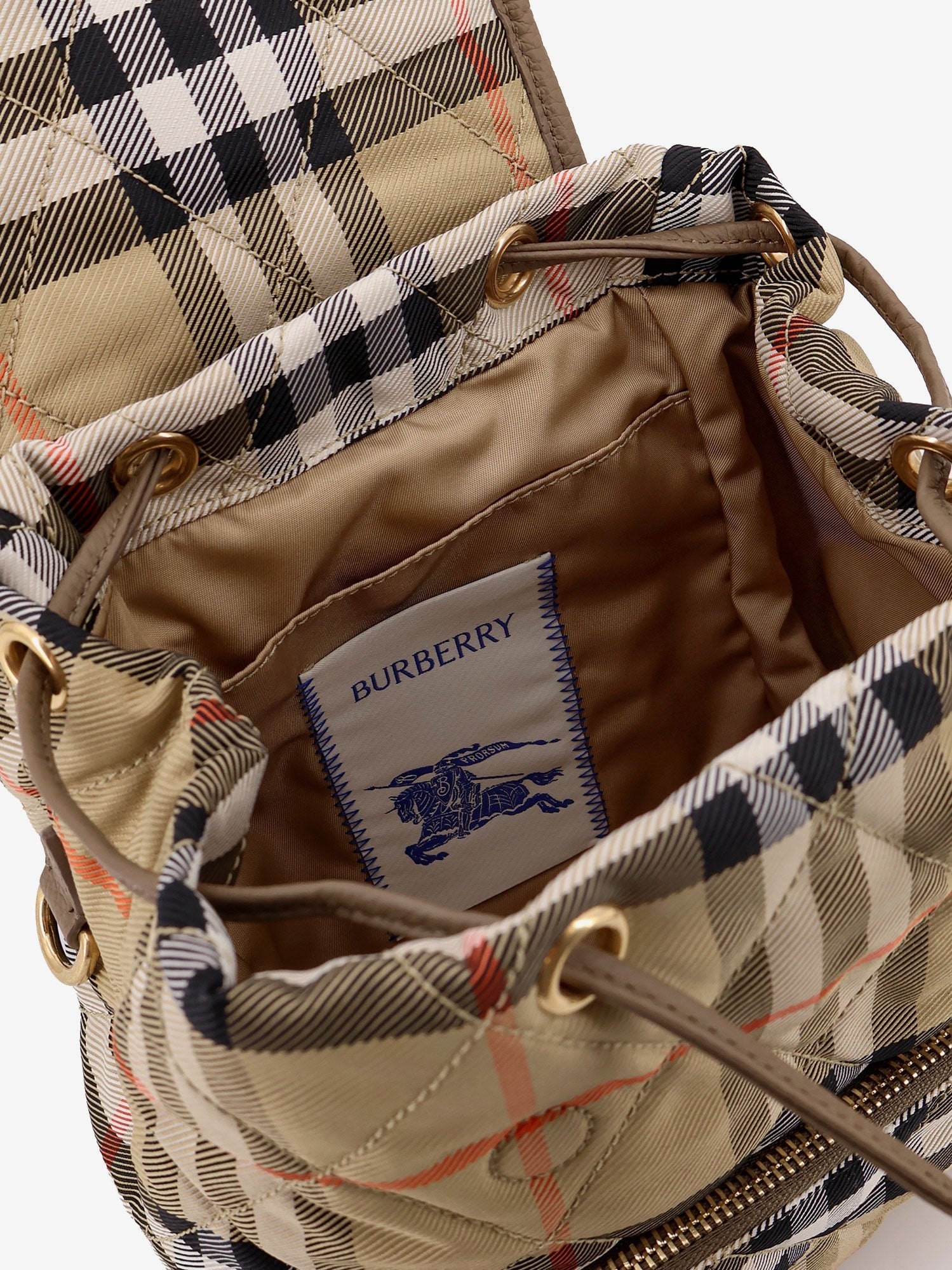 Burberry Burberry - Horseshoe nylon backpack with check pattern