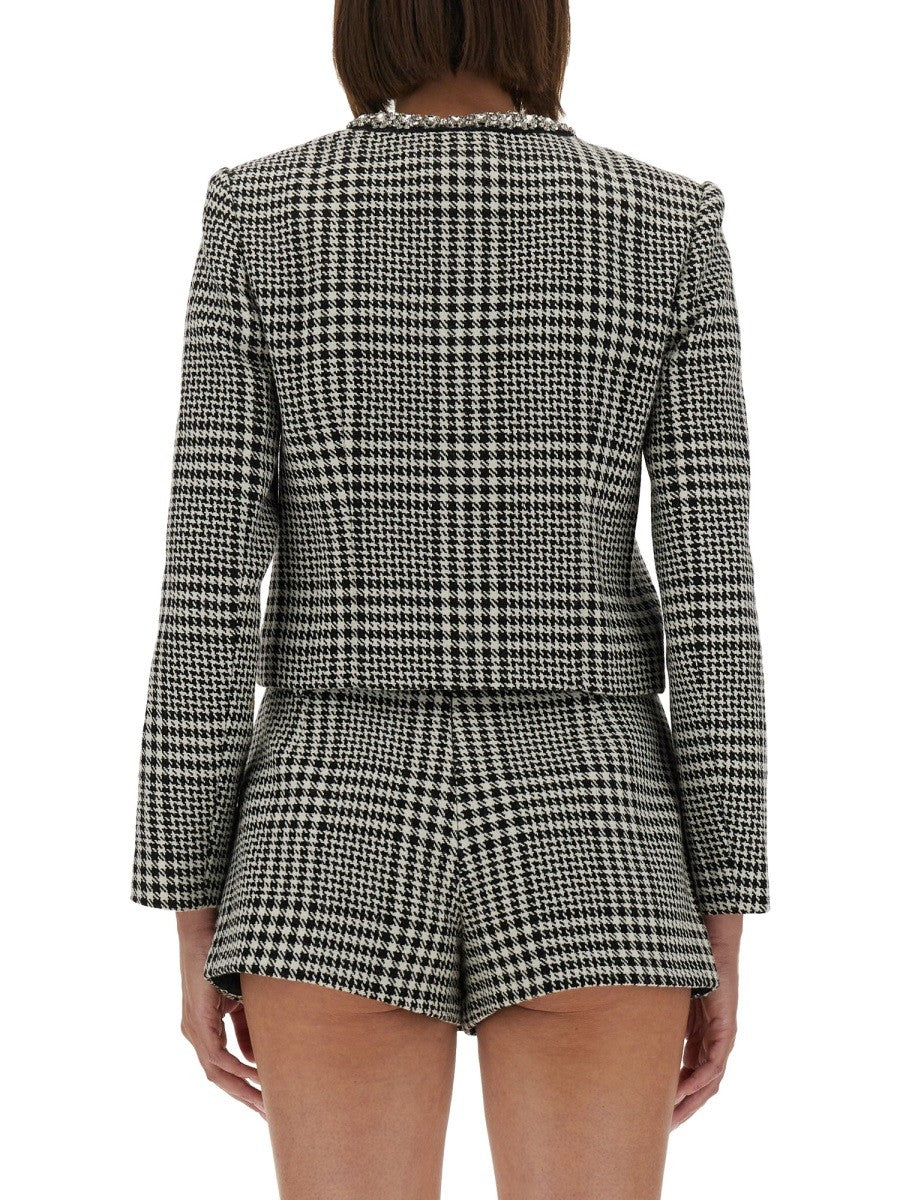 HOUNDSTOOTH JACKET WITH CRYSTALS