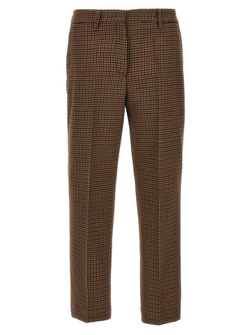 PRADA - Houndstooth pants Brown 46 IT