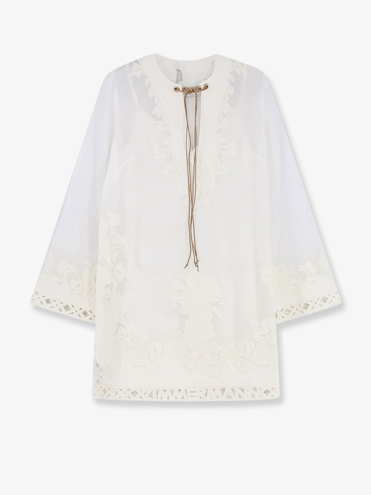 ZIMMERMANN ZIMMERMANN - Indra ramie long dress with all-over embroidery