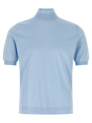 PRADA - Intersio logo sweater Light Blue 50 IT
