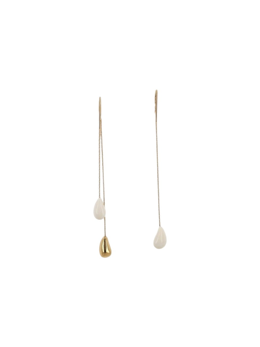 Isabel Marant - Asymmetric Drop Earrings - Gold isabel-marant-asymmetric-drop-earrings-gold-ecru-front-jpg