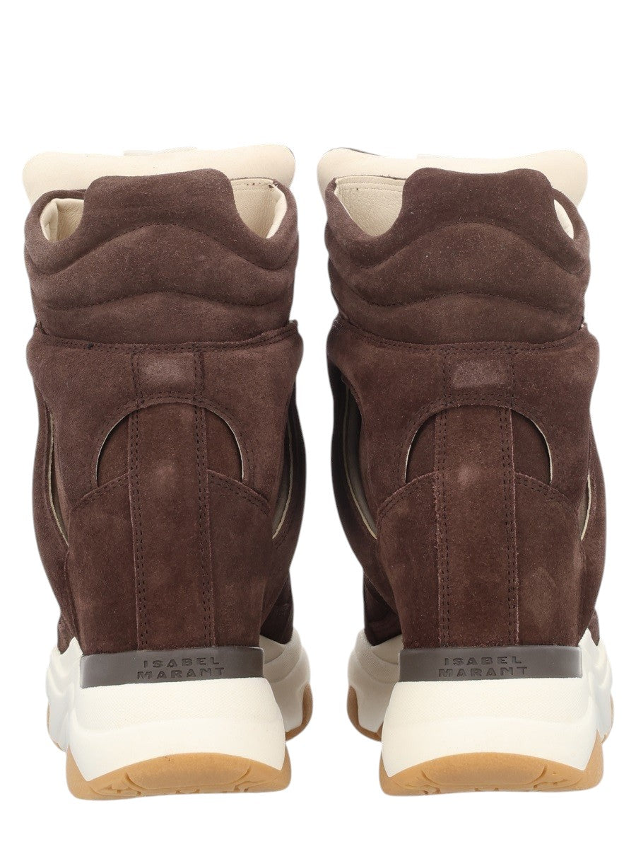 Isabel Marant - Balskee Suede Wedge Sneakers - Brown isabel-marant-balskee-suede-wedge-sneakers-brown-back-jpg