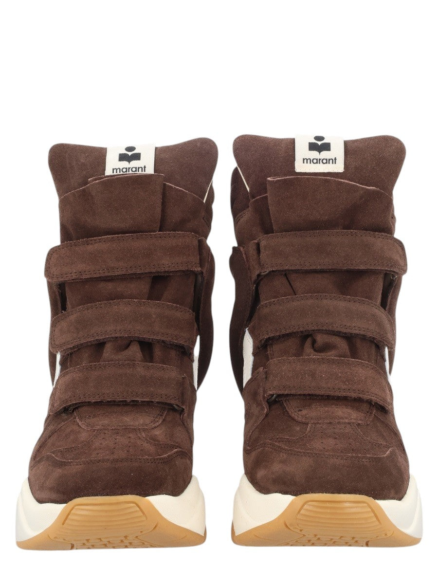 Isabel Marant - Balskee Suede Wedge Sneakers - Brown isabel-marant-balskee-suede-wedge-sneakers-brown-front-jpg