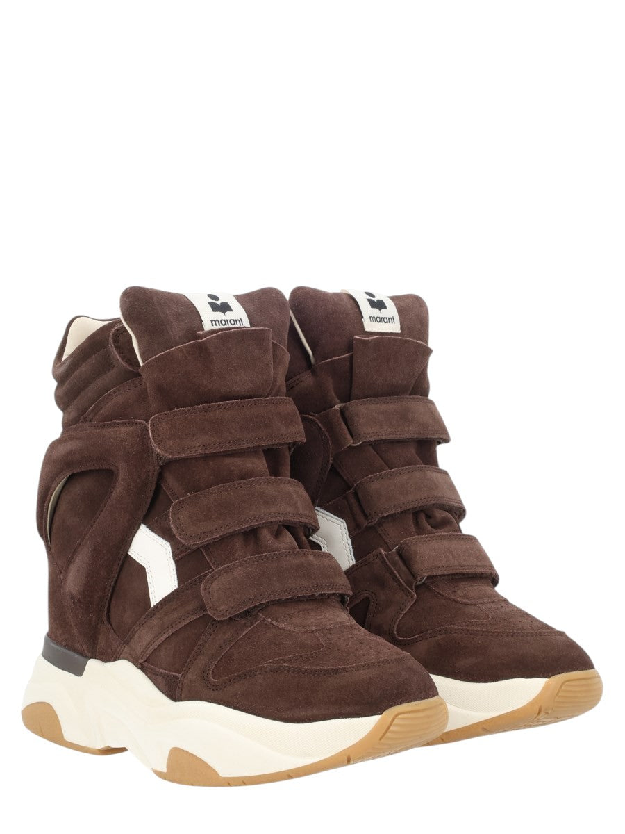 Isabel Marant - Balskee Suede Wedge Sneakers - Brown isabel-marant-balskee-suede-wedge-sneakers-brown-three-quarter-jpg