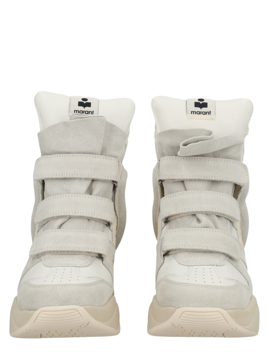 Isabel Marant - Balskee Suede Wedge Sneakers - Beige isabel-marant-balskee-suede-wedge-sneakers-ecru-front-jpg